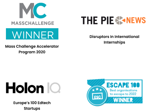 Virtual Internships - Awards Logos - Mass Challenge, Holon IQ, The Pie, Escape 100