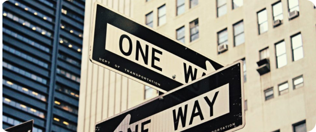 One way sign